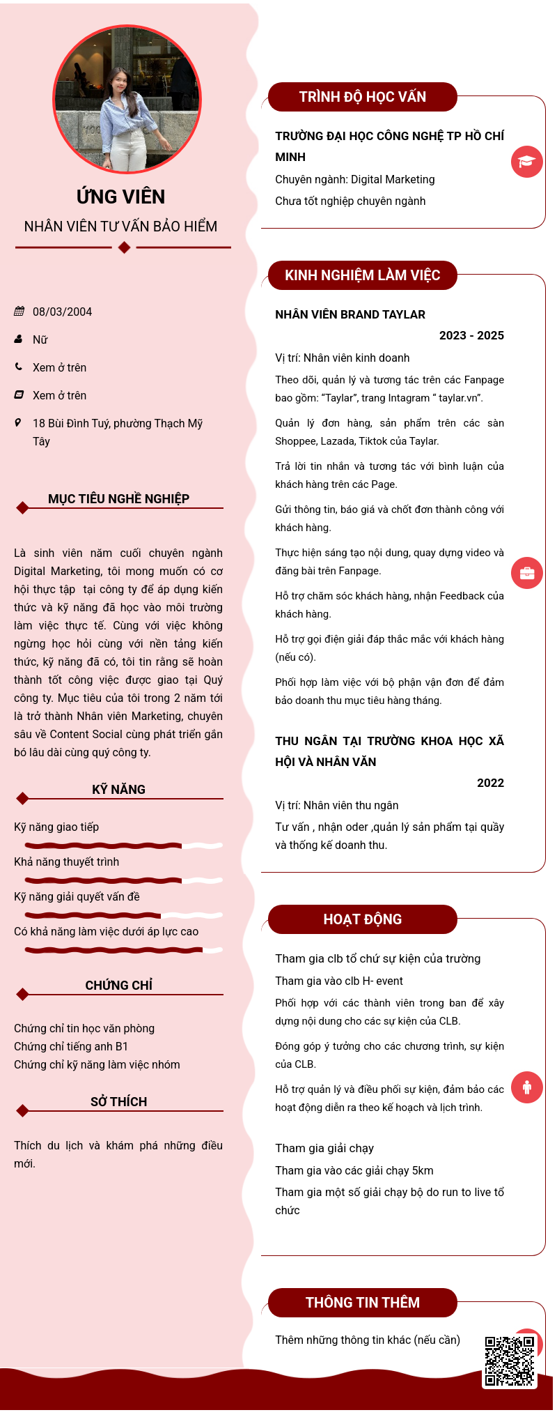 CV ứng viên