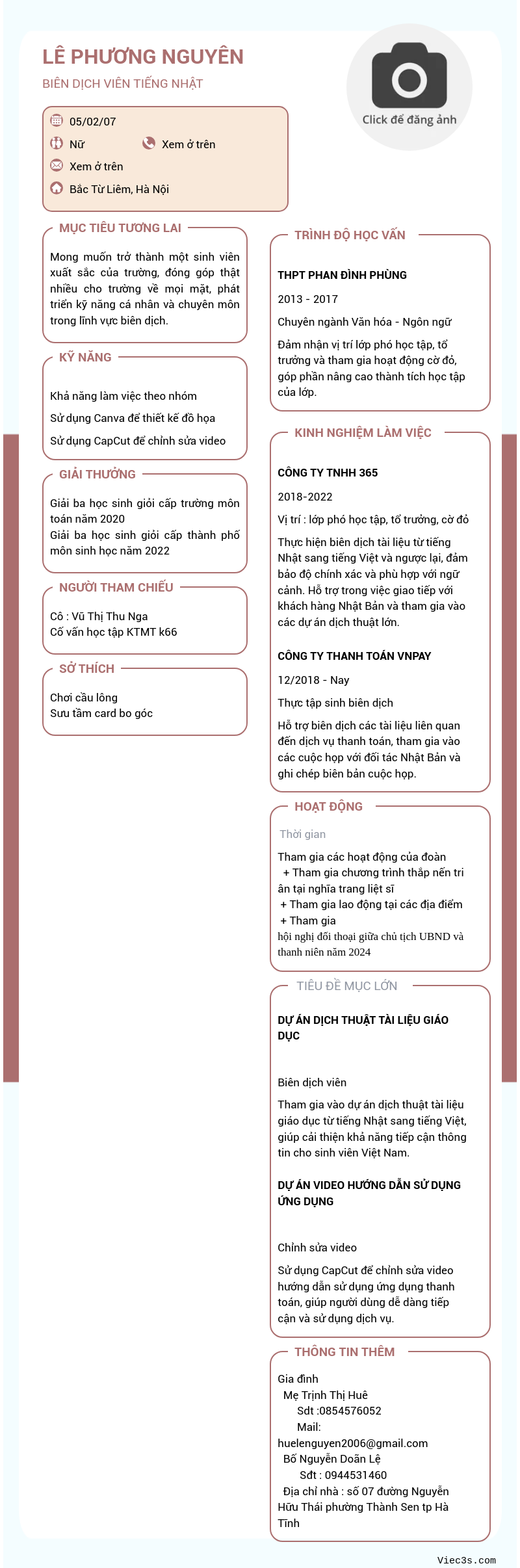 CV ứng viên