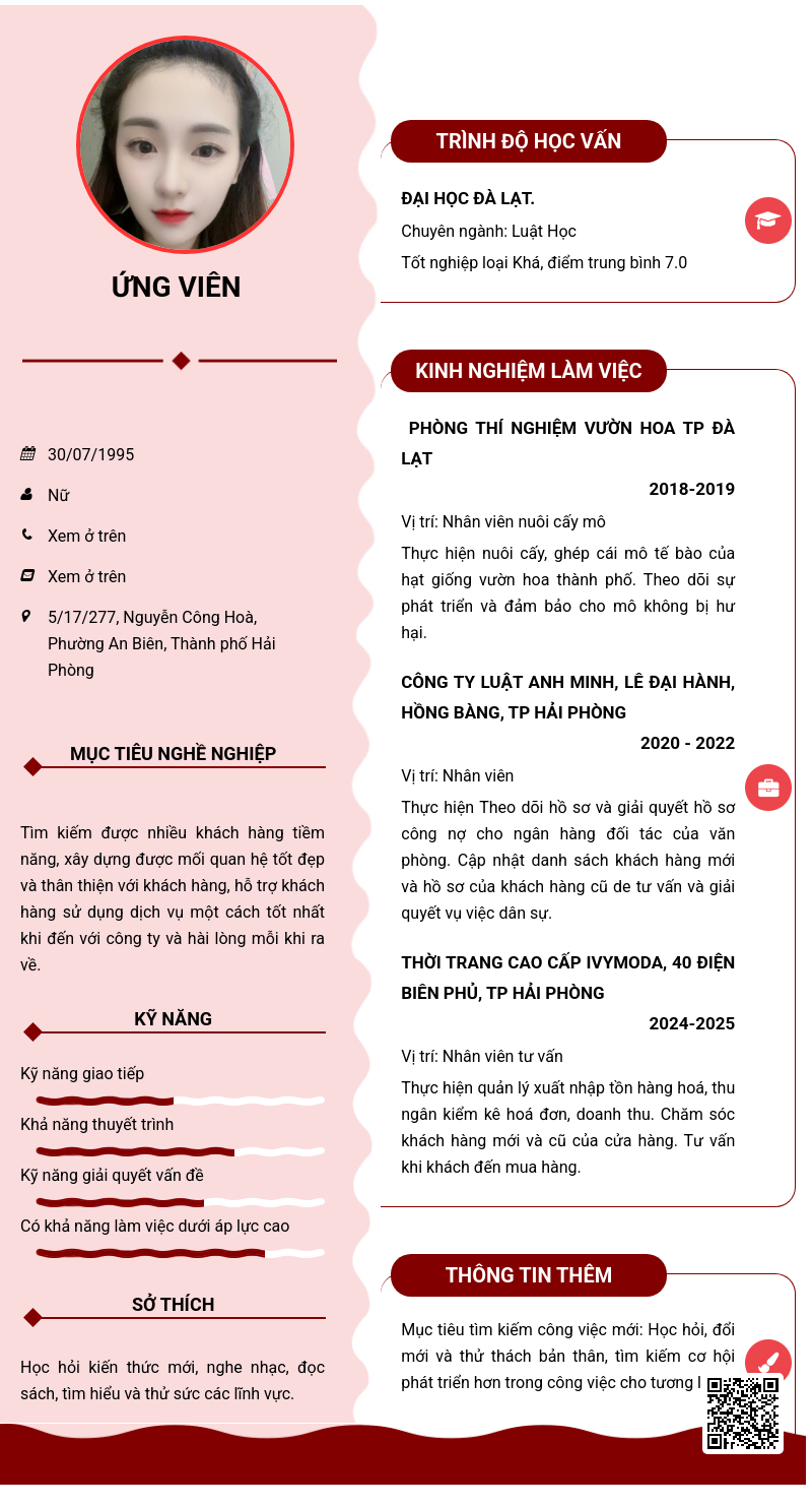 CV ứng viên