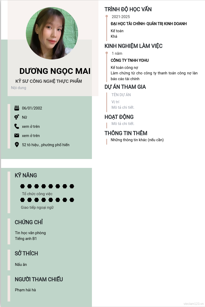 CV ứng viên