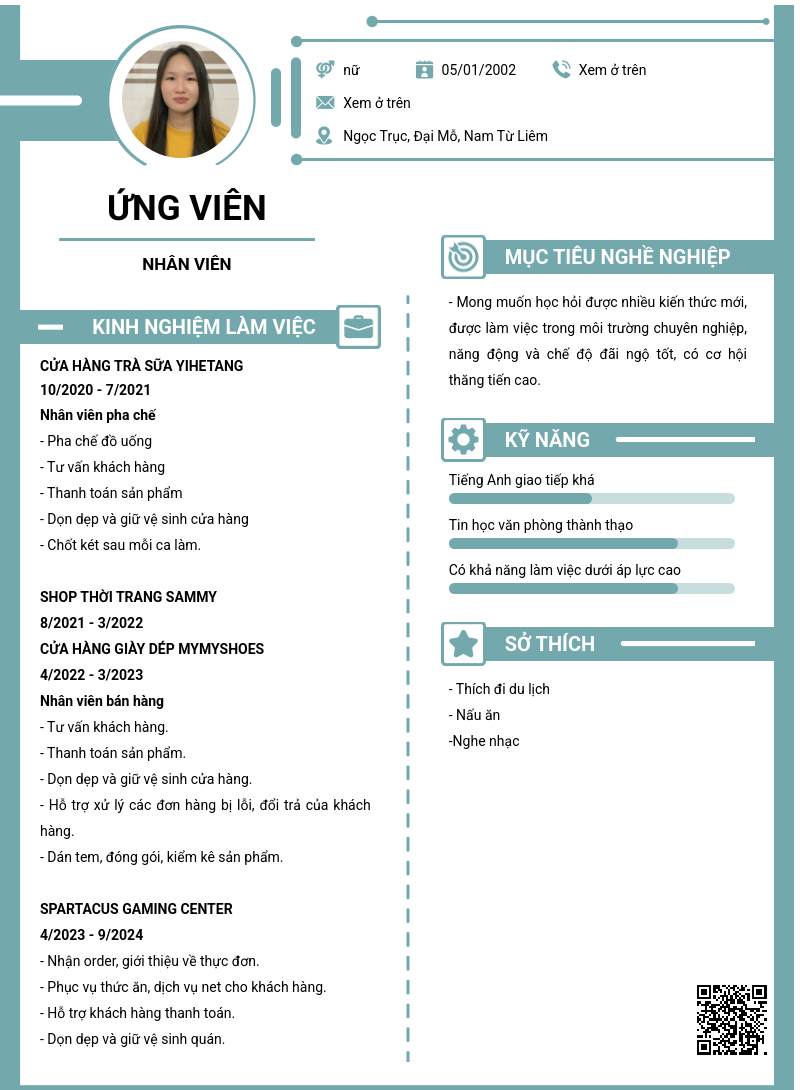 CV ứng viên