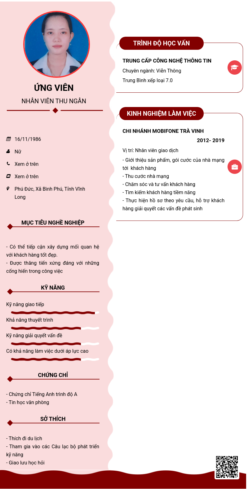 CV ứng viên