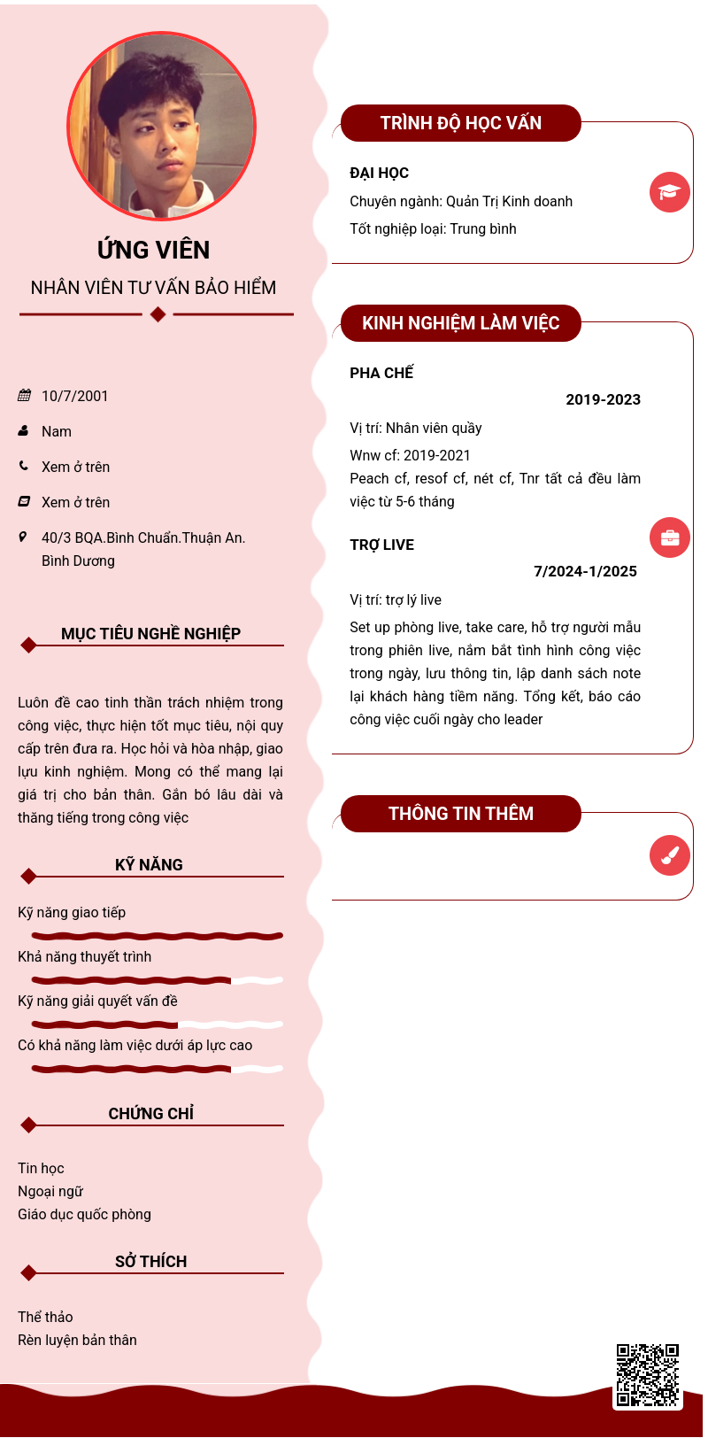 CV ứng viên
