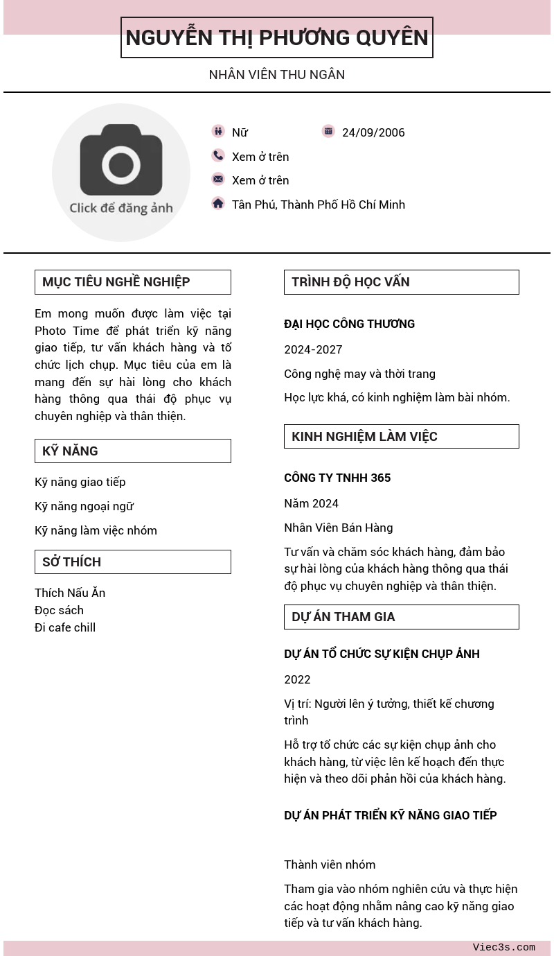 CV ứng viên