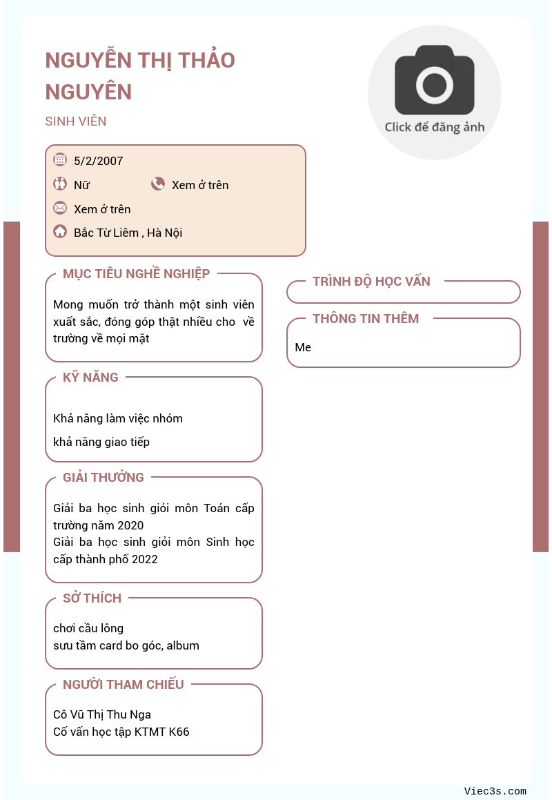 CV ứng viên