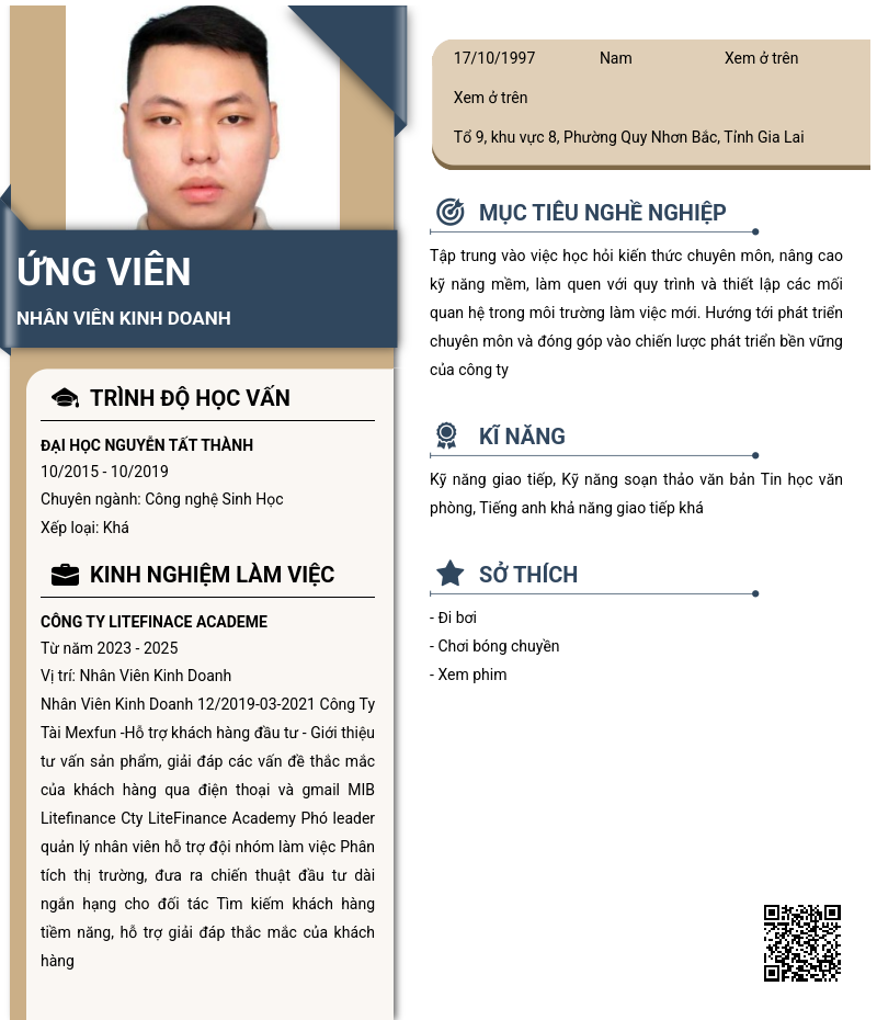 CV ứng viên