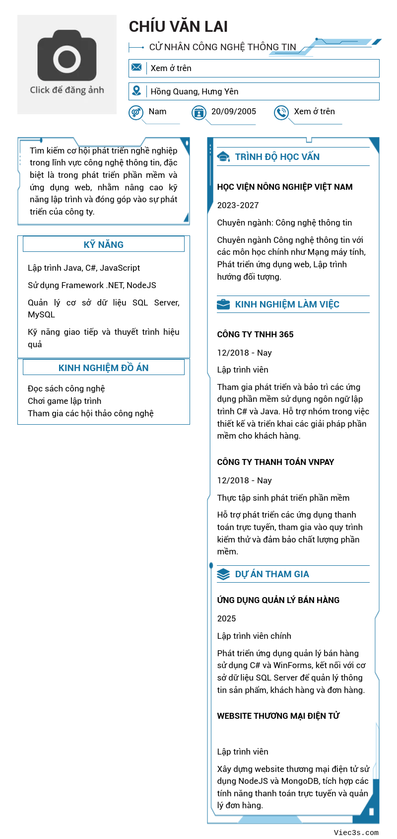 CV ứng viên