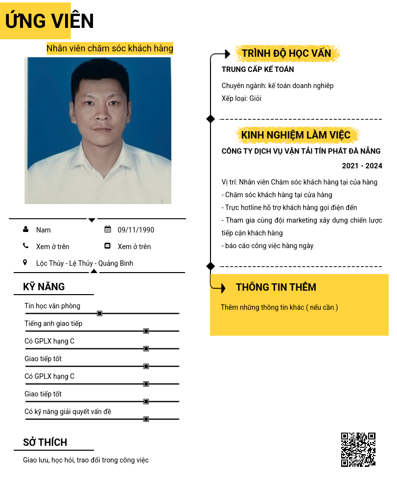 CV ứng viên