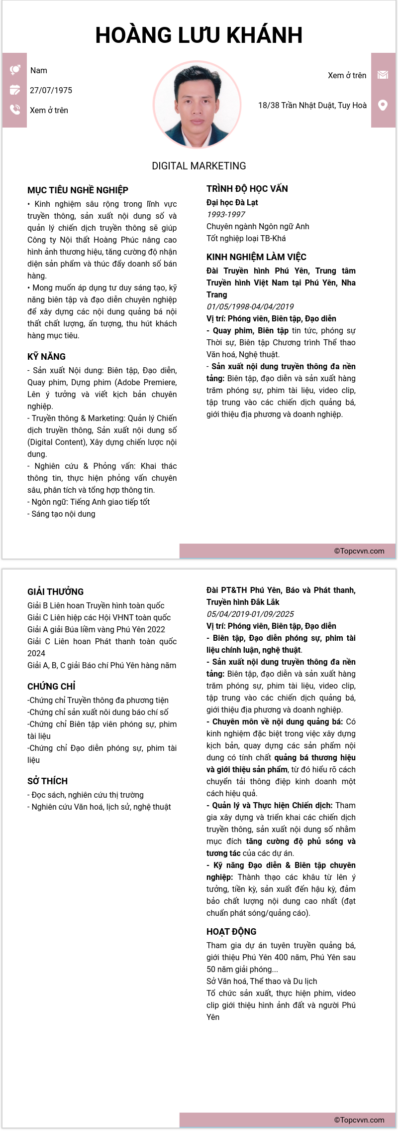 CV ứng viên