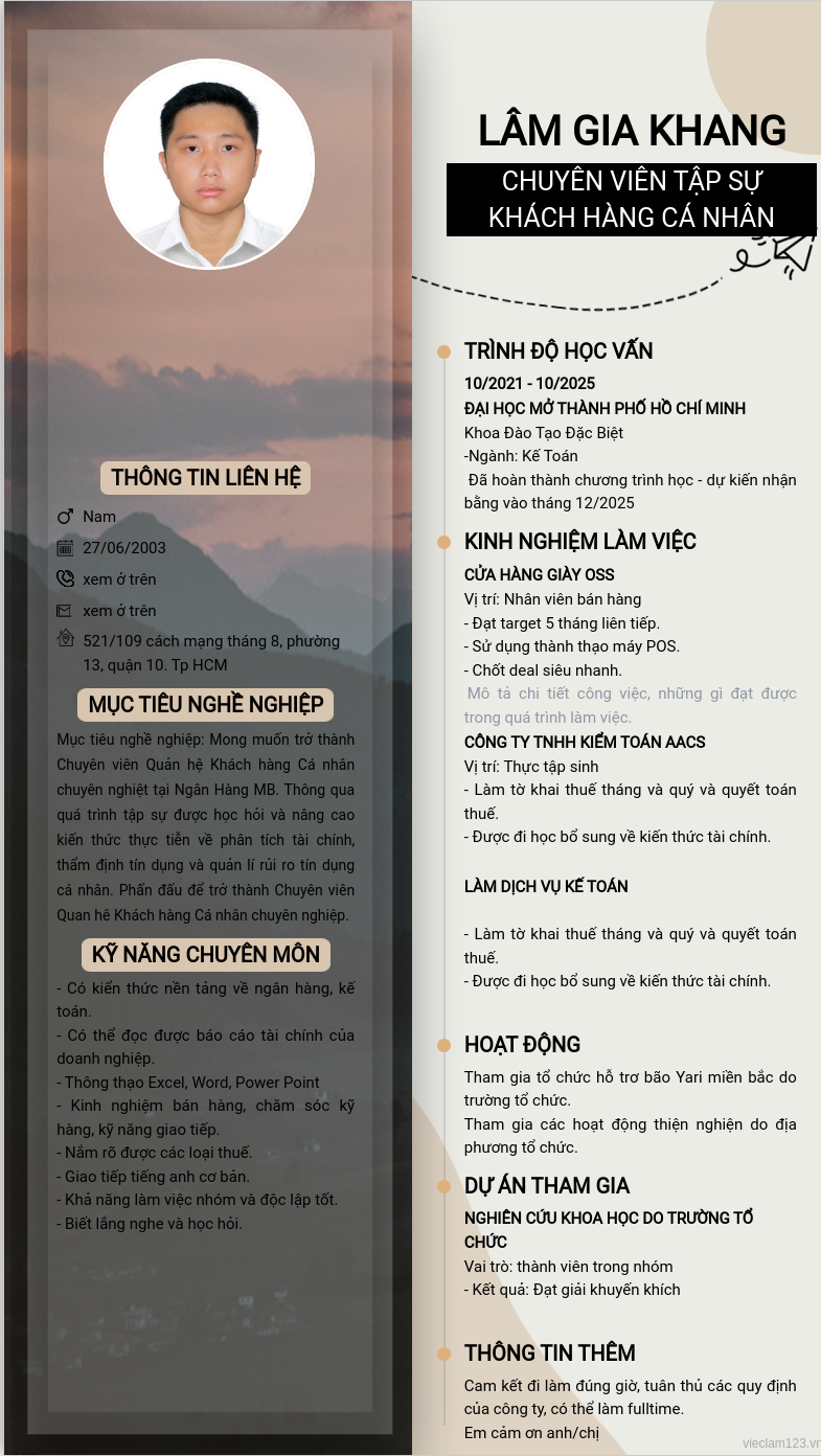 CV ứng viên