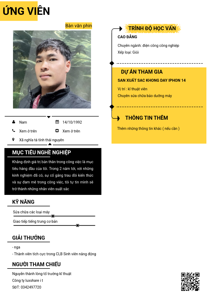 CV ứng viên