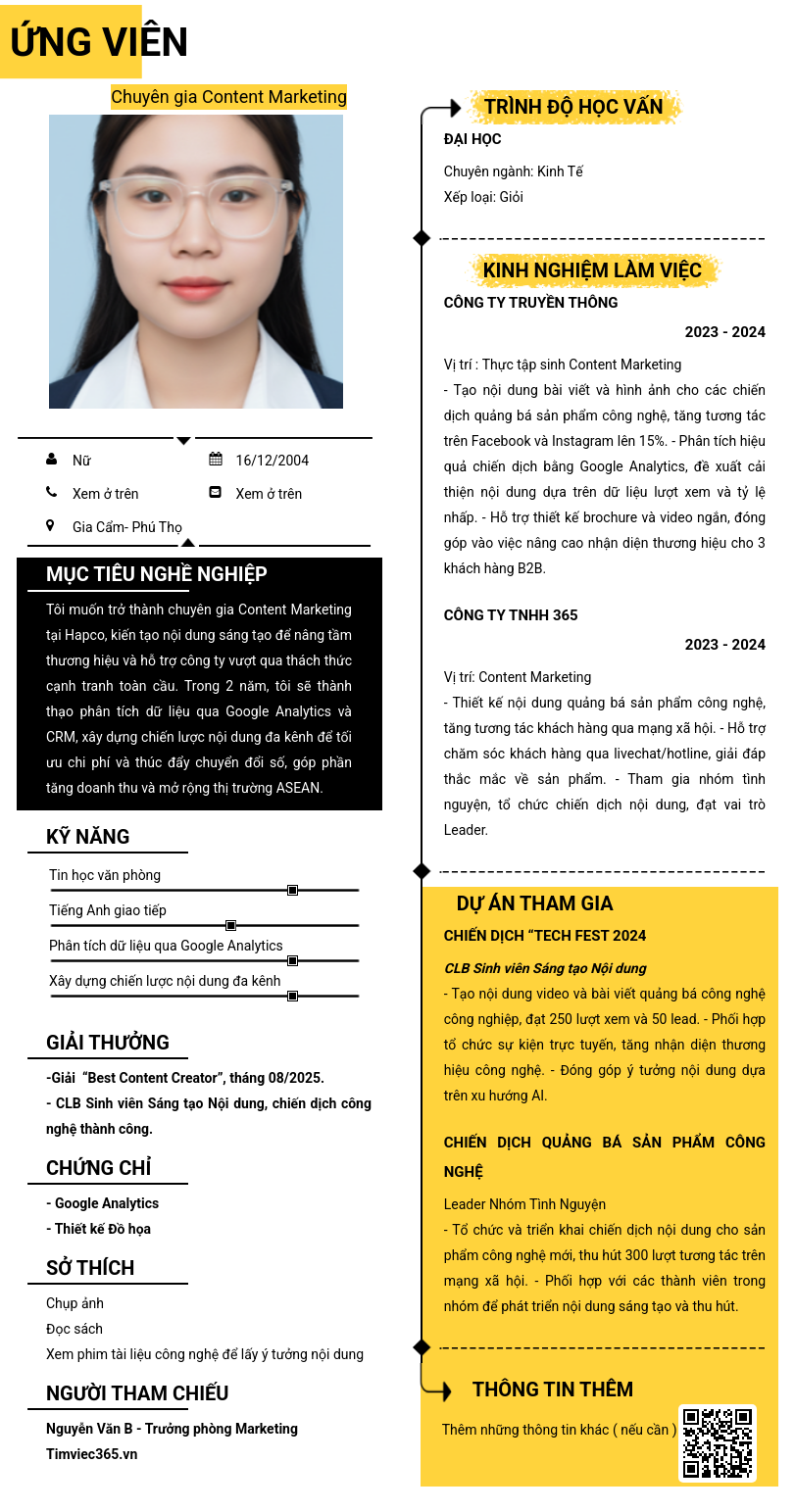 CV ứng viên