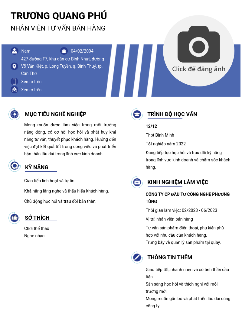CV ứng viên