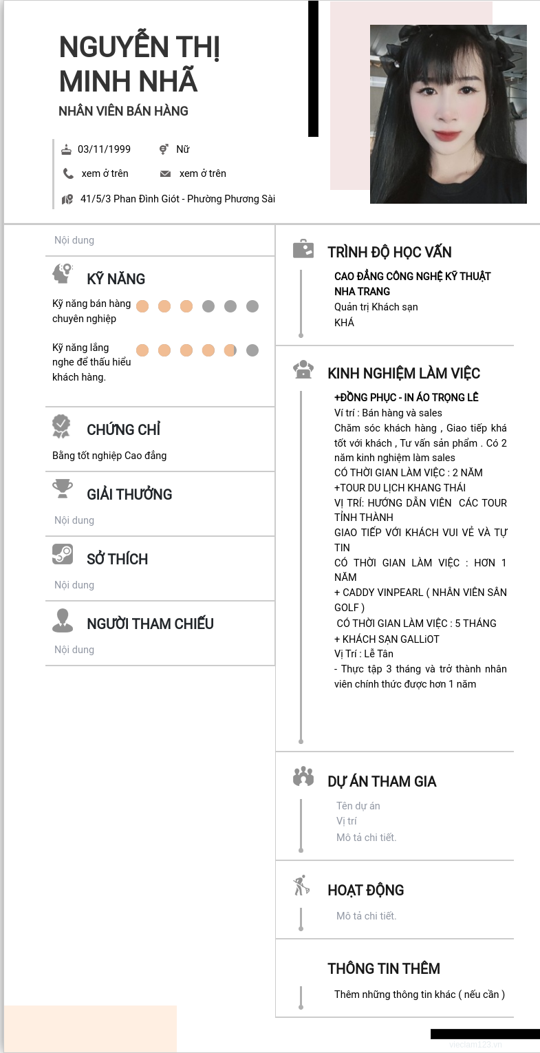 CV ứng viên