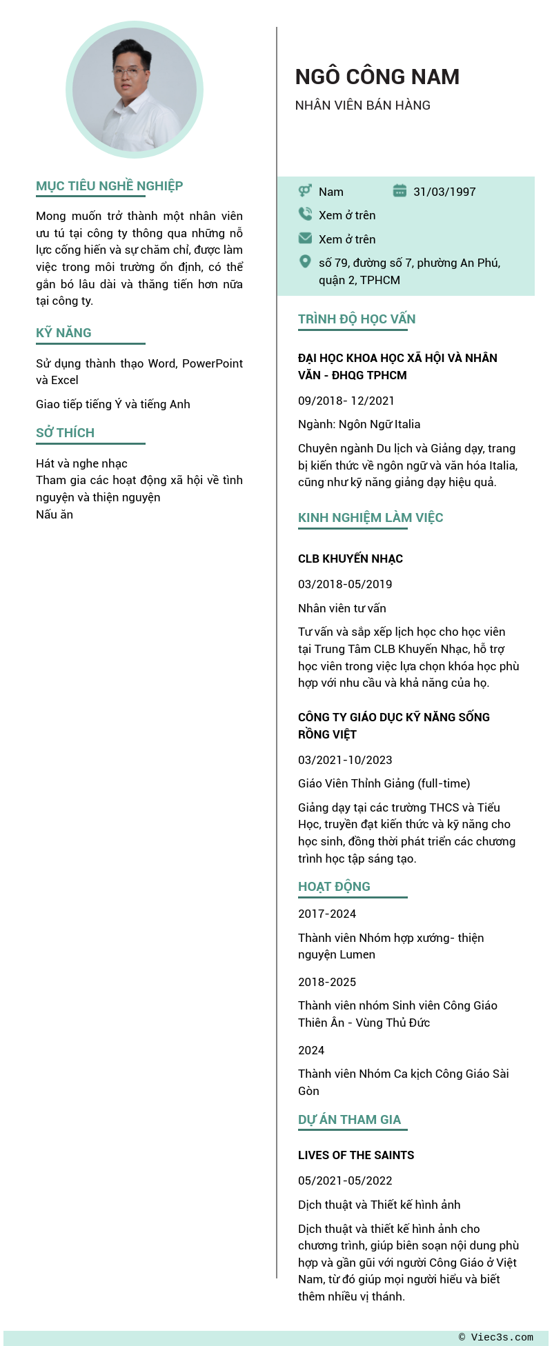 CV ứng viên