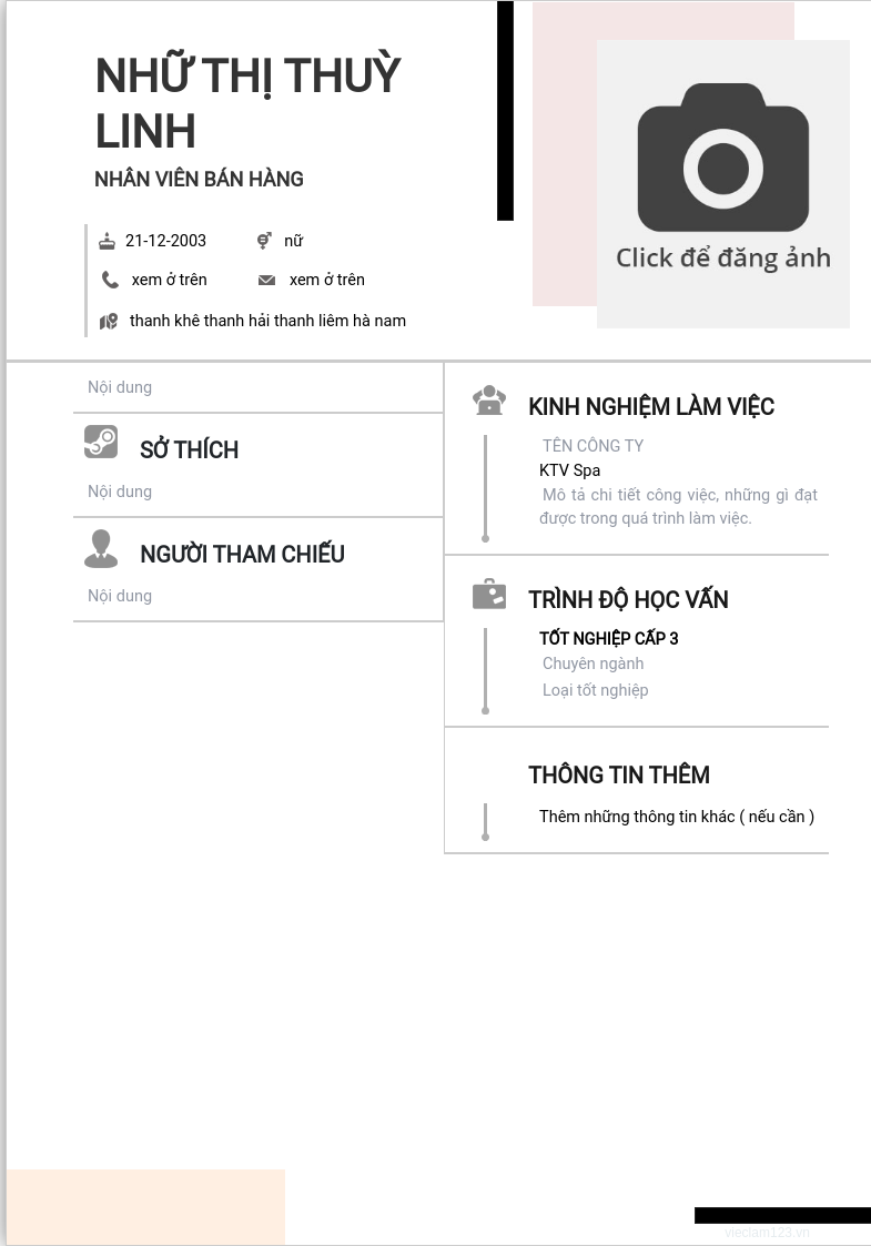CV ứng viên