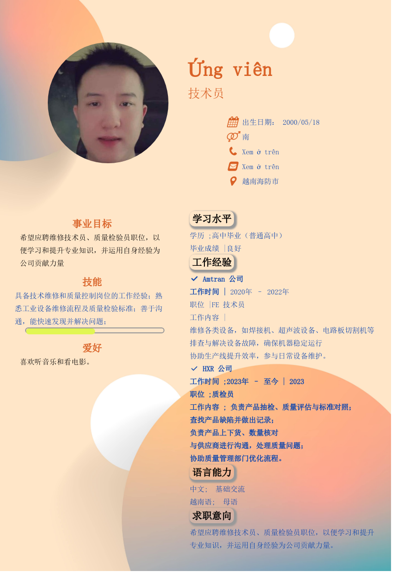 CV ứng viên