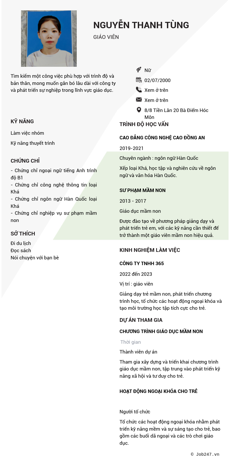 CV ứng viên