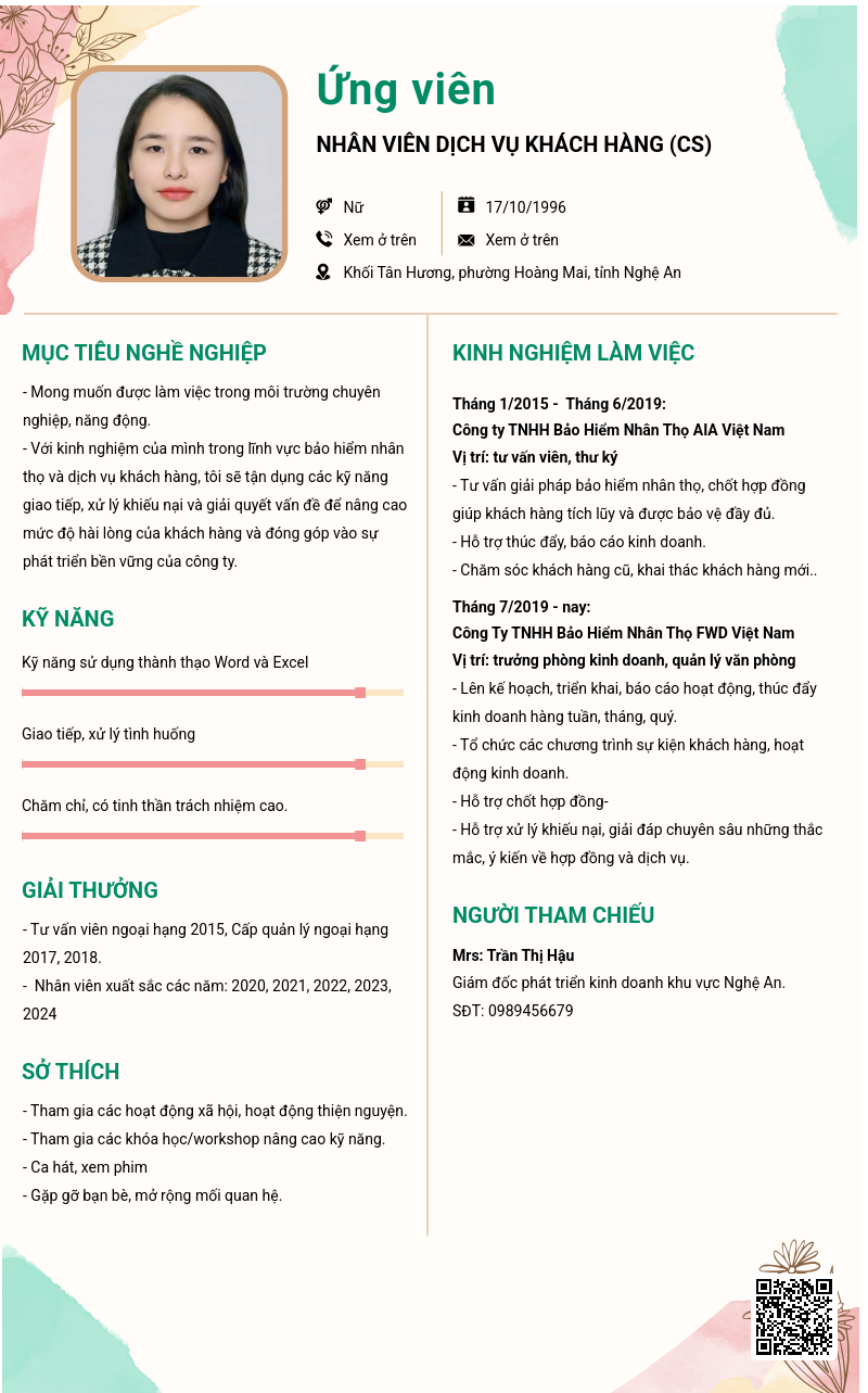 CV ứng viên