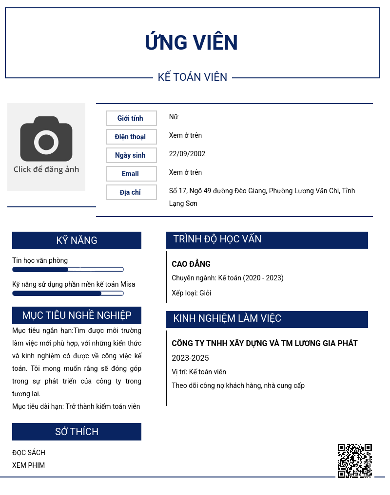 CV ứng viên