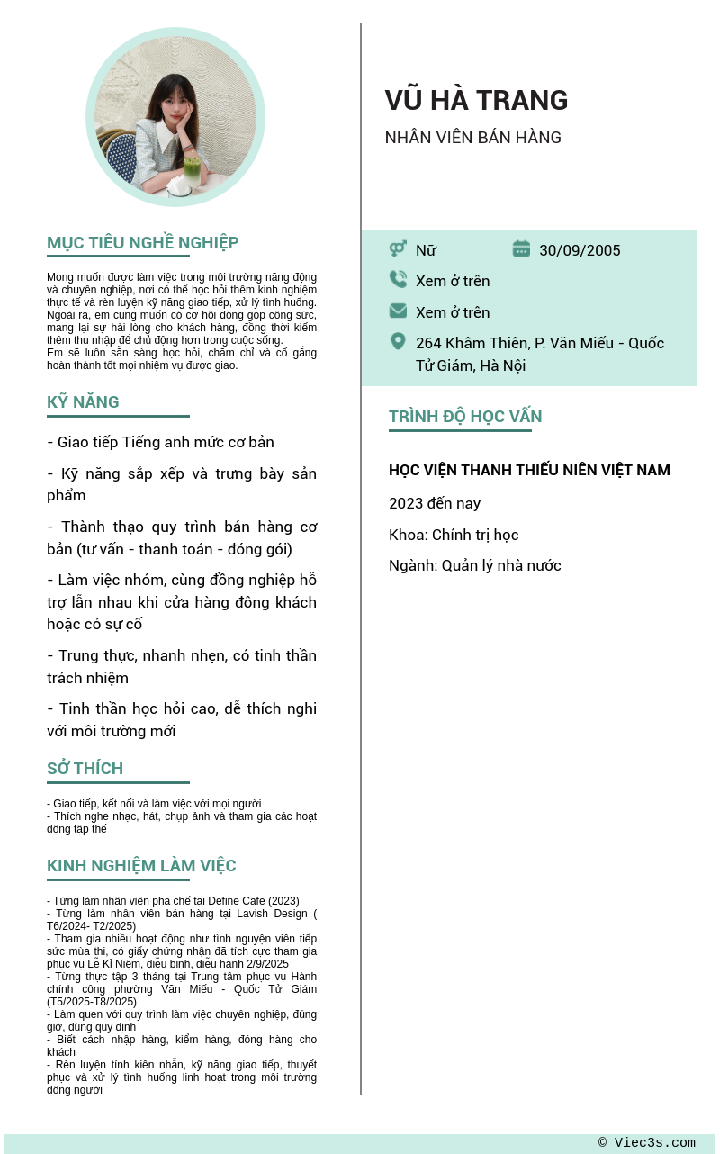 CV ứng viên