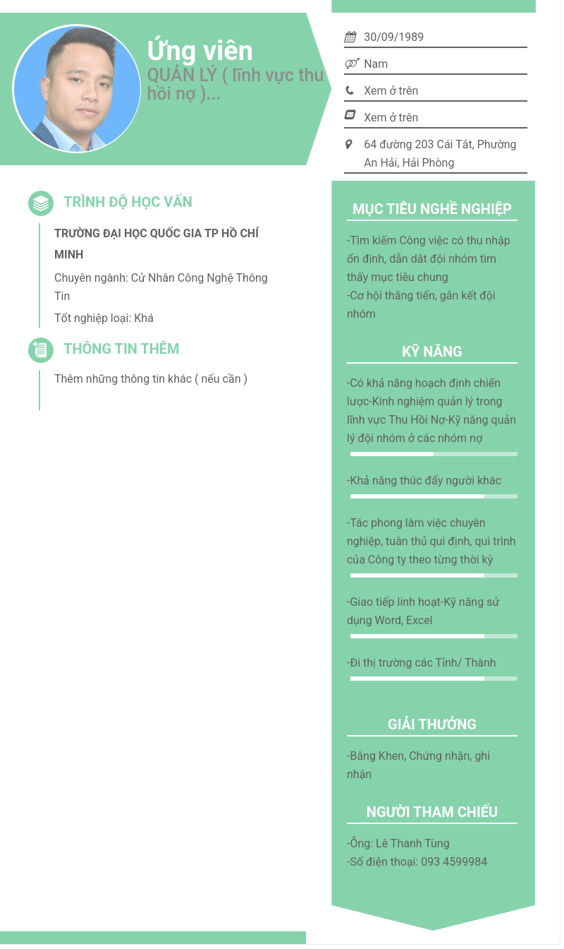 CV ứng viên