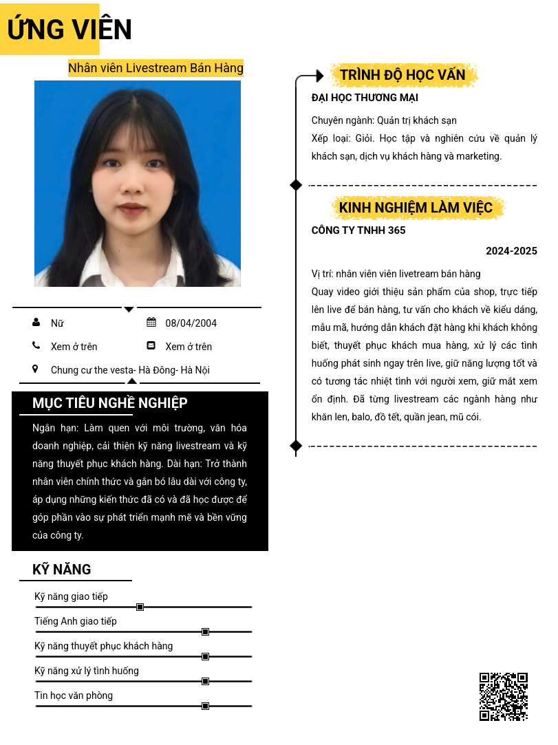 CV ứng viên