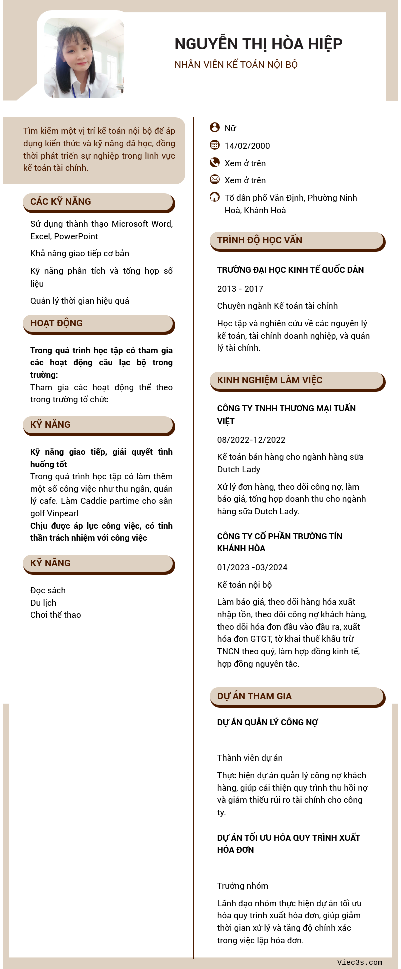 CV ứng viên