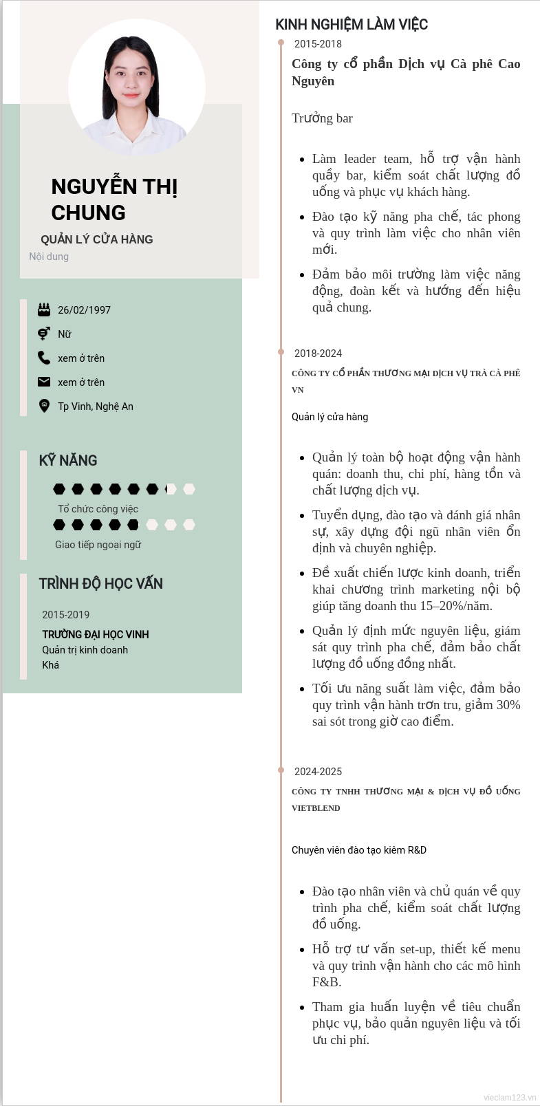 CV ứng viên
