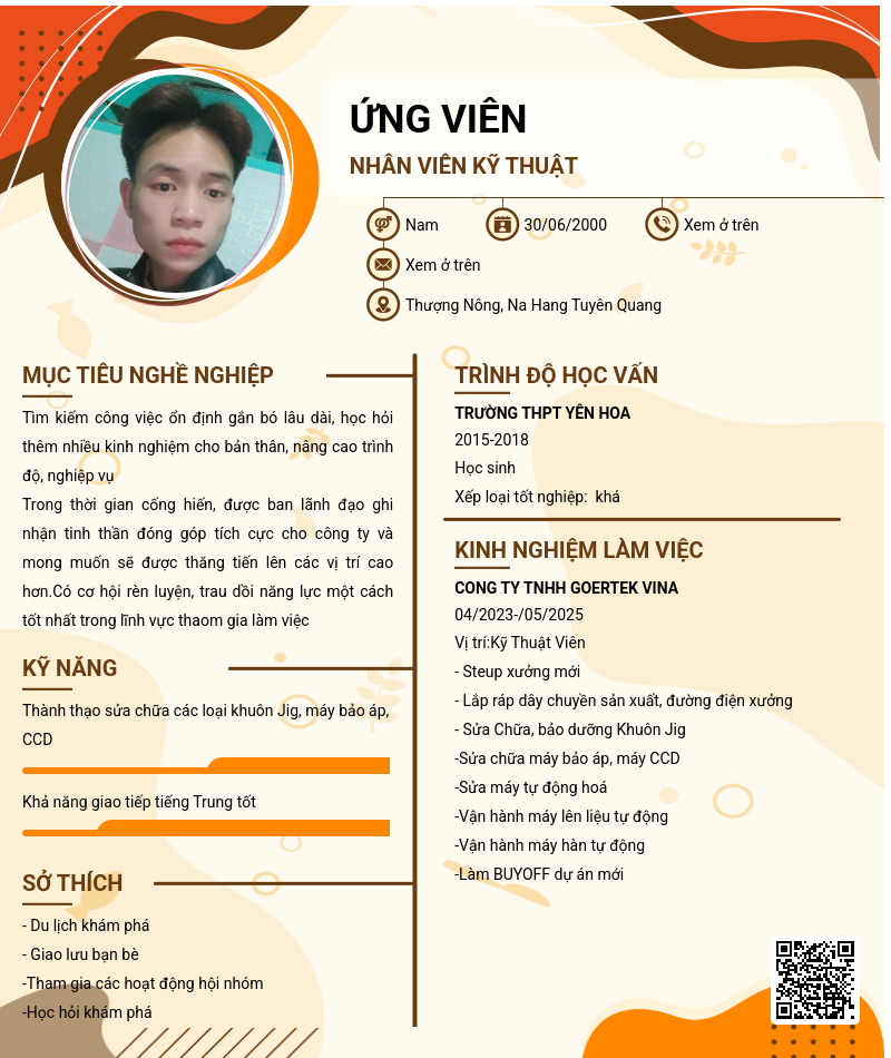 CV ứng viên