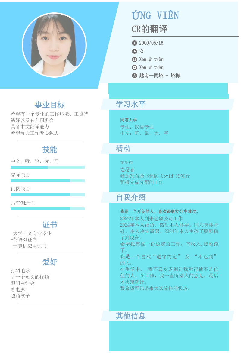 CV ứng viên