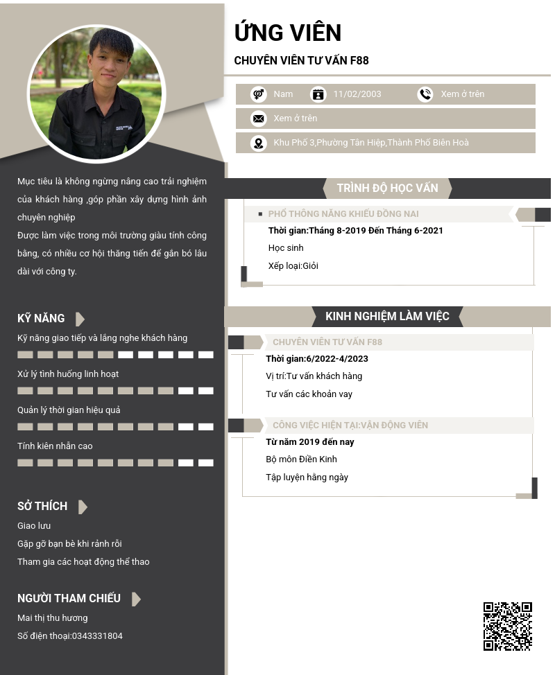 CV ứng viên