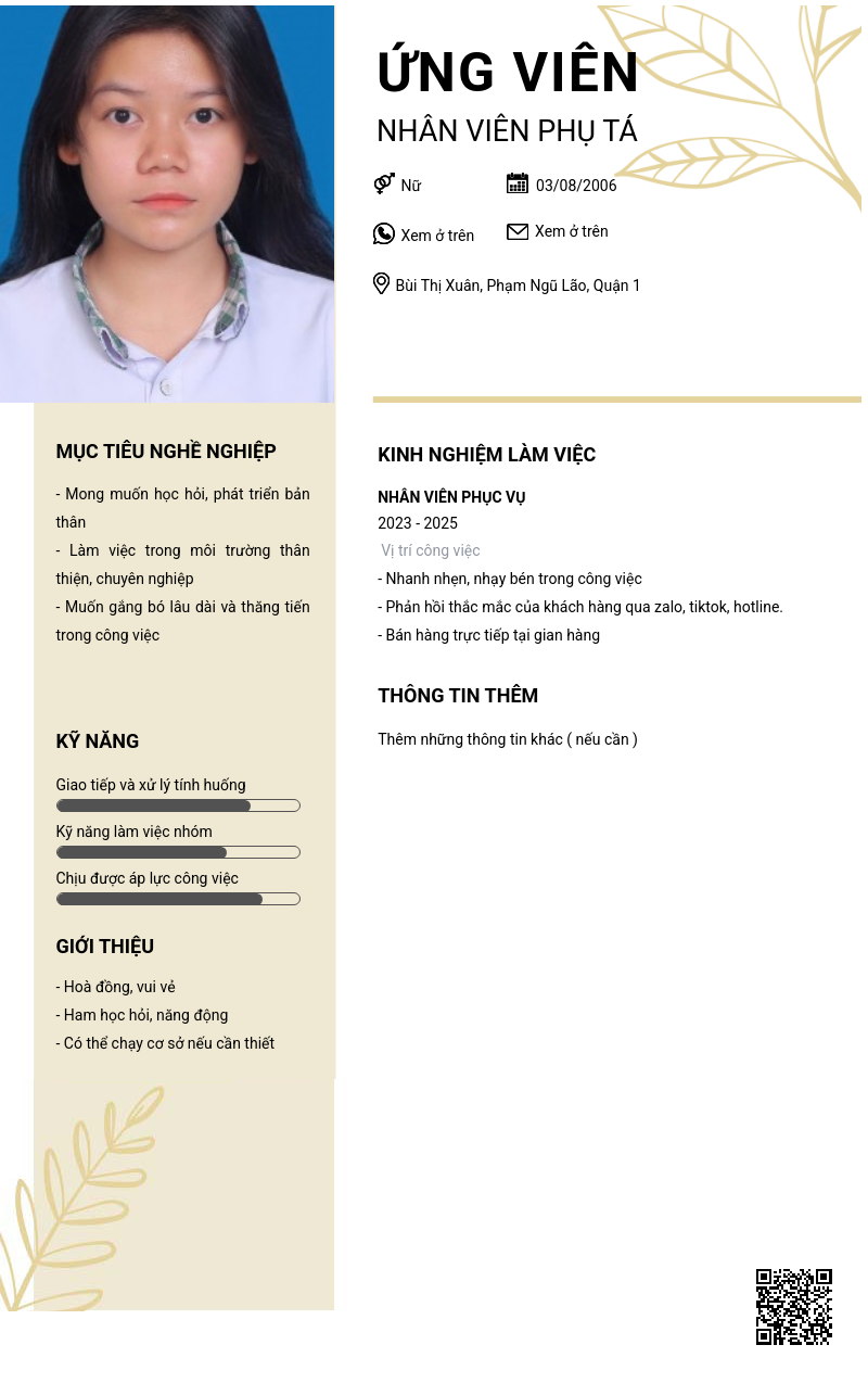 CV ứng viên