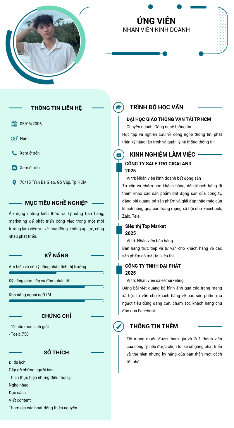 CV ứng viên