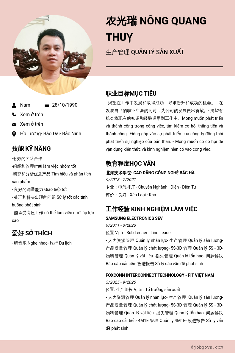 CV ứng viên