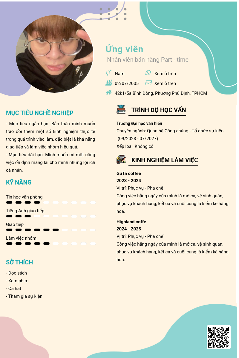 CV ứng viên