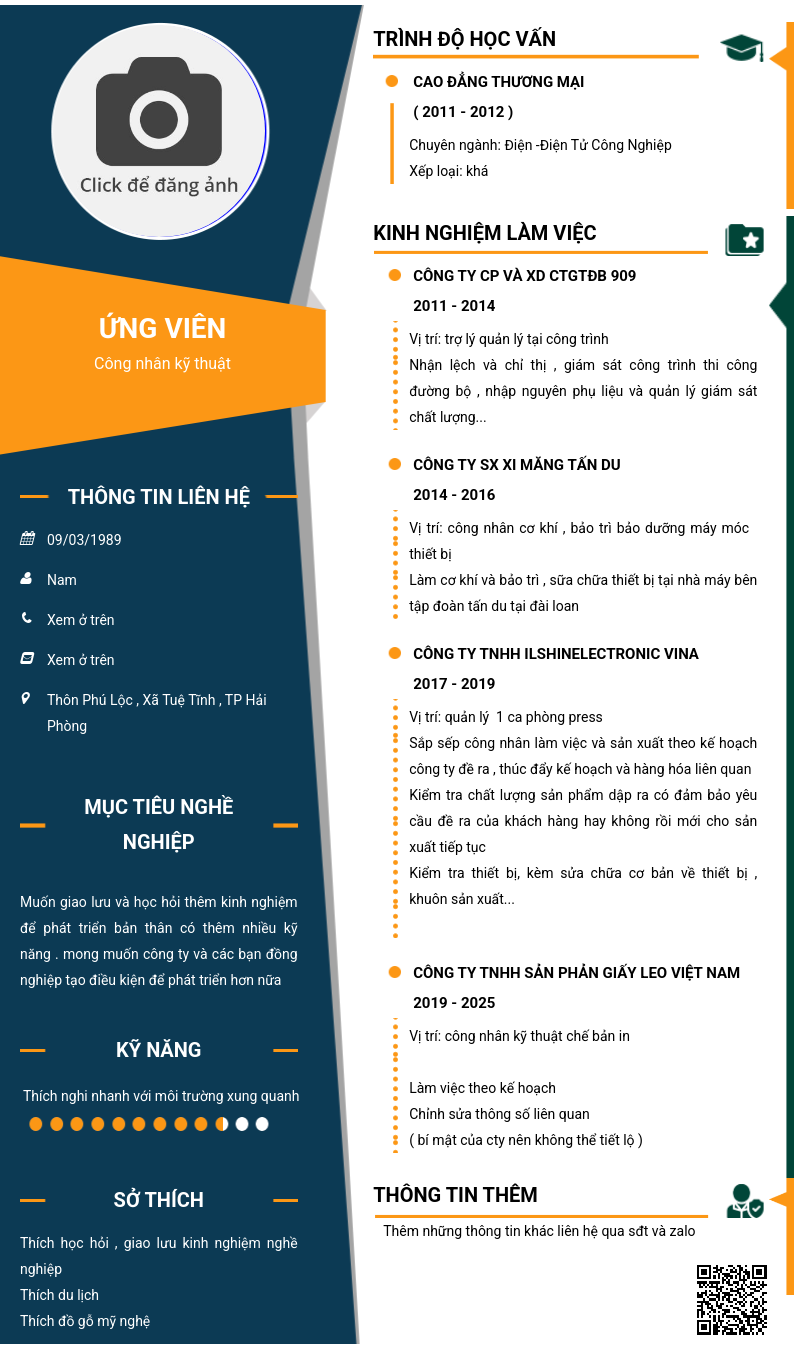 CV ứng viên