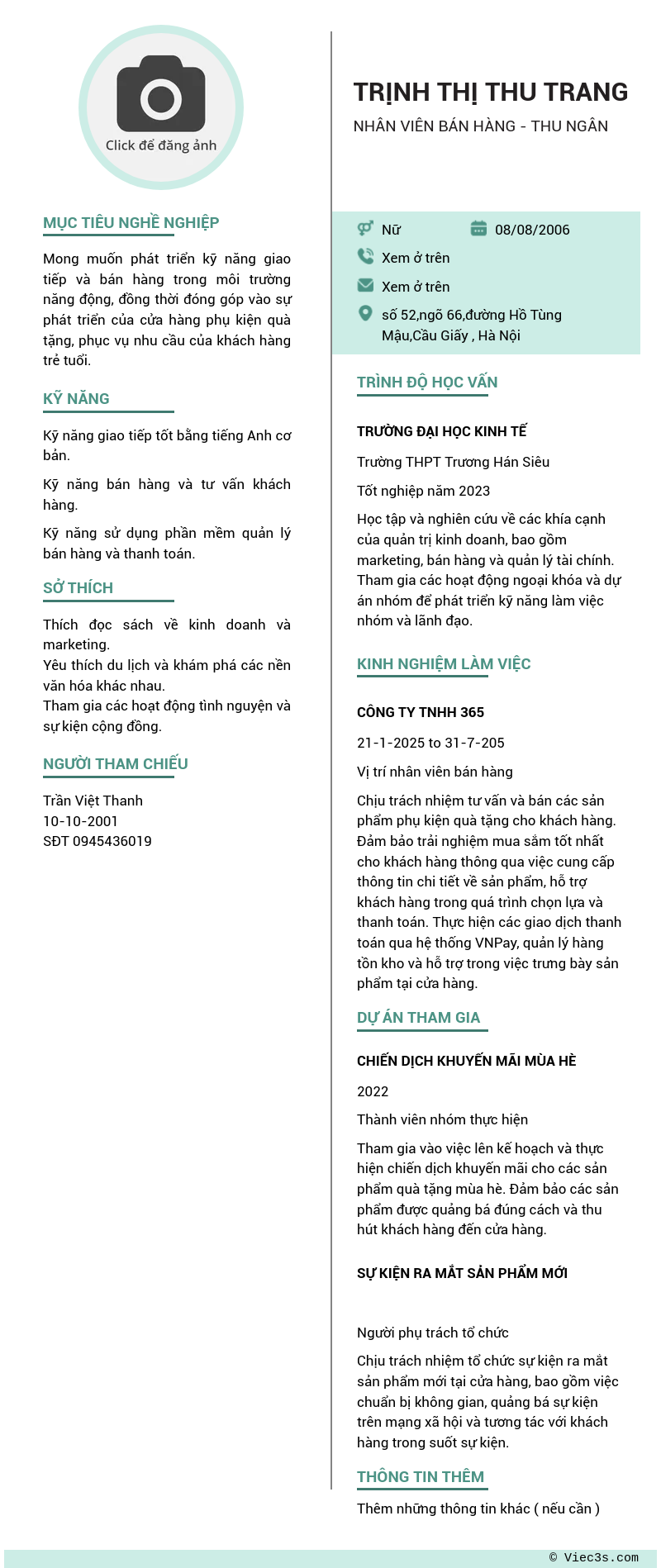 CV ứng viên