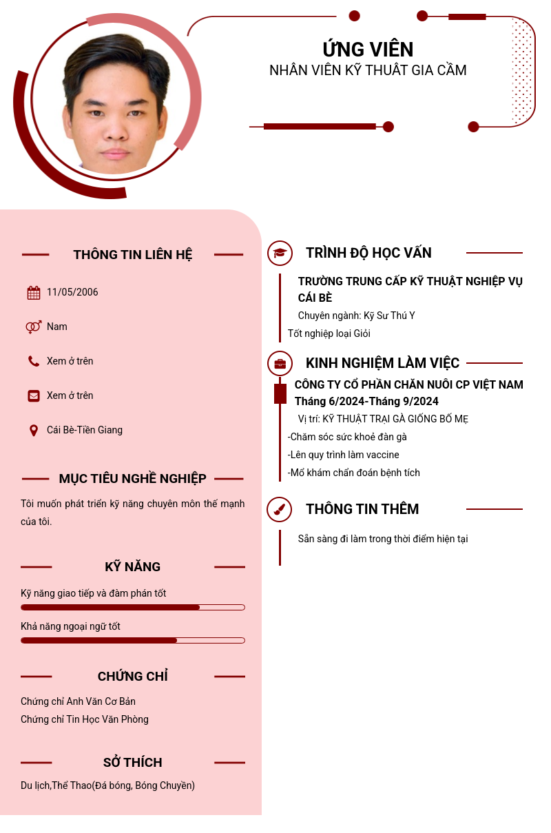 CV ứng viên