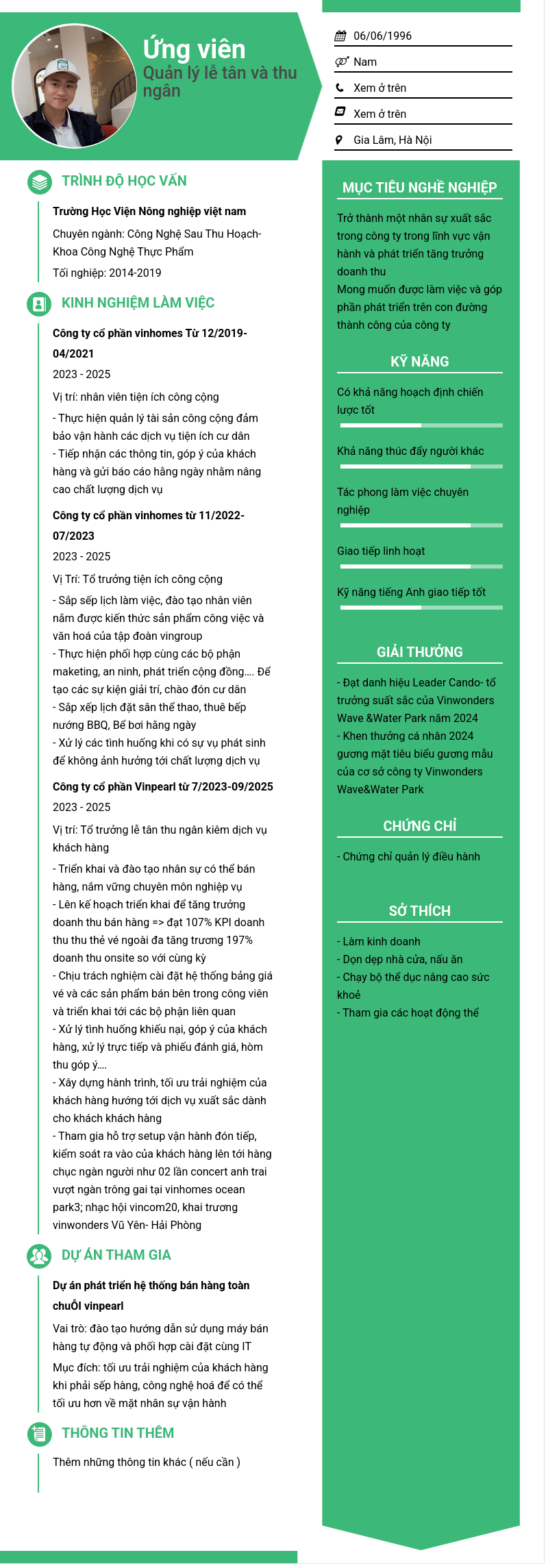 CV ứng viên