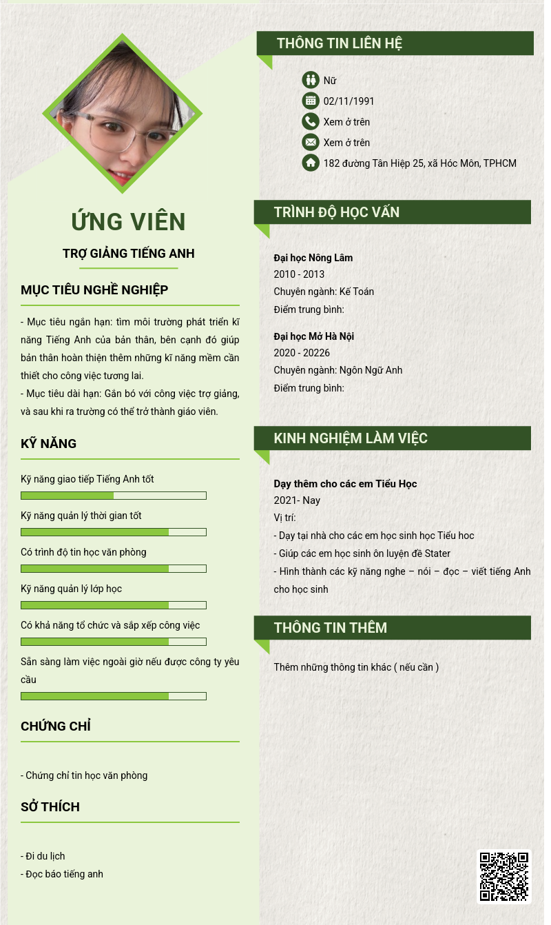 CV ứng viên