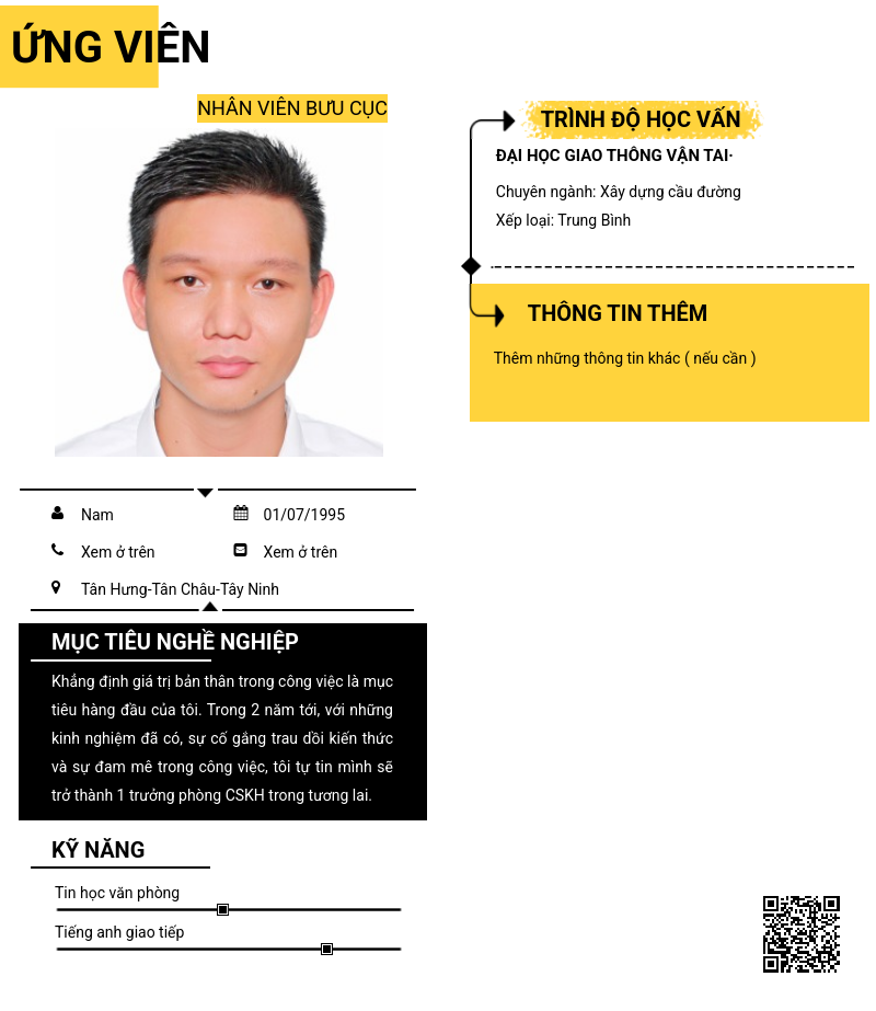 CV ứng viên