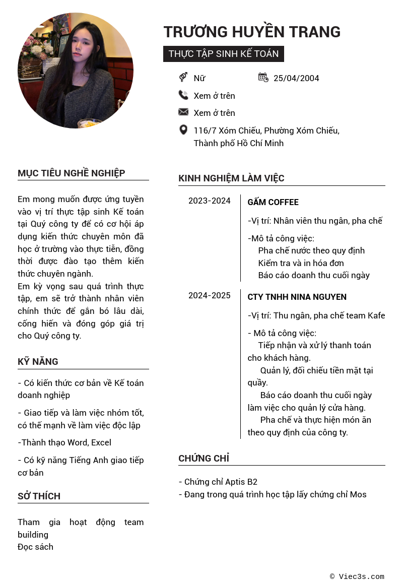 CV ứng viên