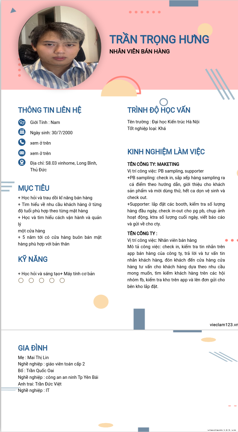 CV ứng viên