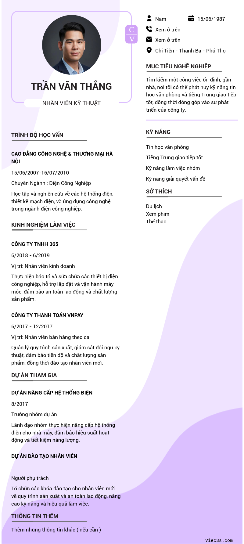 CV ứng viên