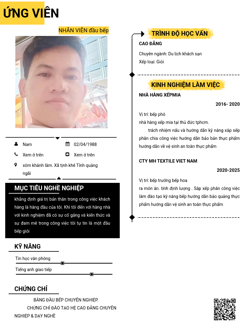 CV ứng viên