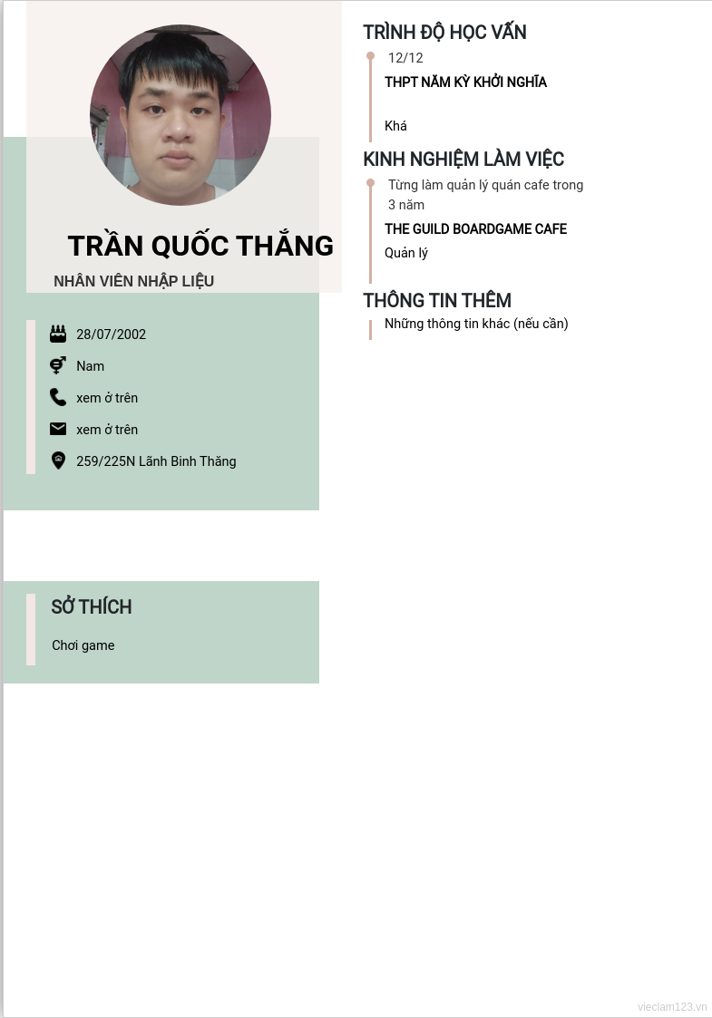 CV ứng viên
