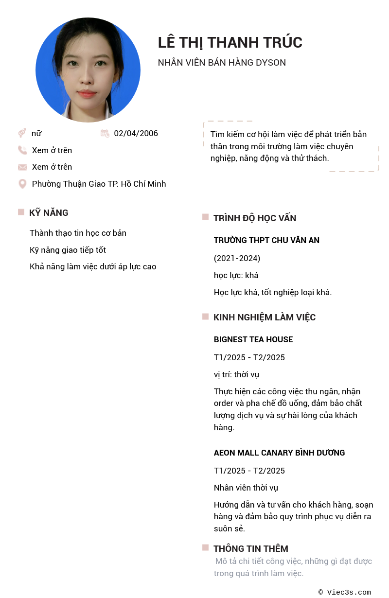 CV ứng viên
