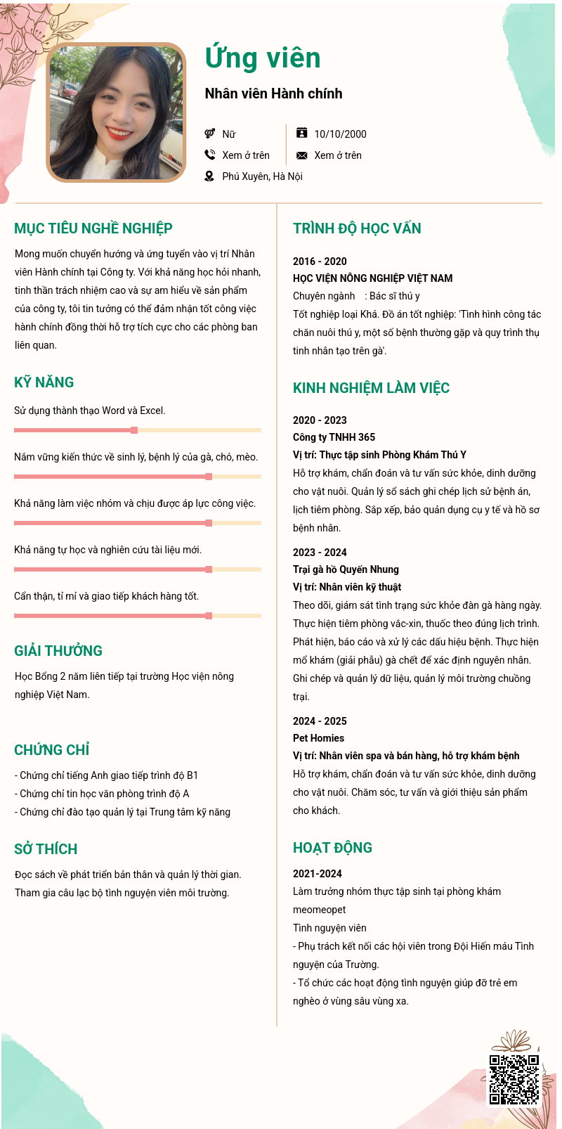 CV ứng viên