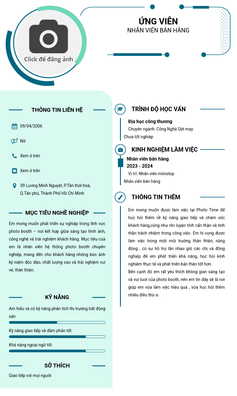 CV ứng viên